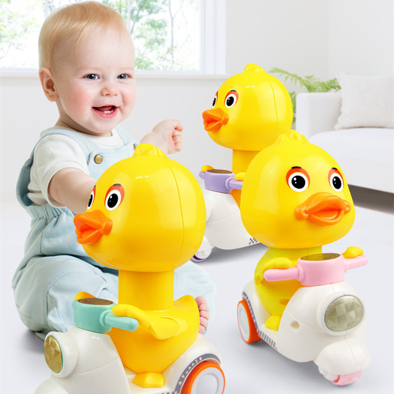 Kawaii-Pull-Back-Press-Small-Yellow-Duck-Baby-Kids-Toy-Inertia-Cartoon-Motorcycle-Car-Clockwork-Duck