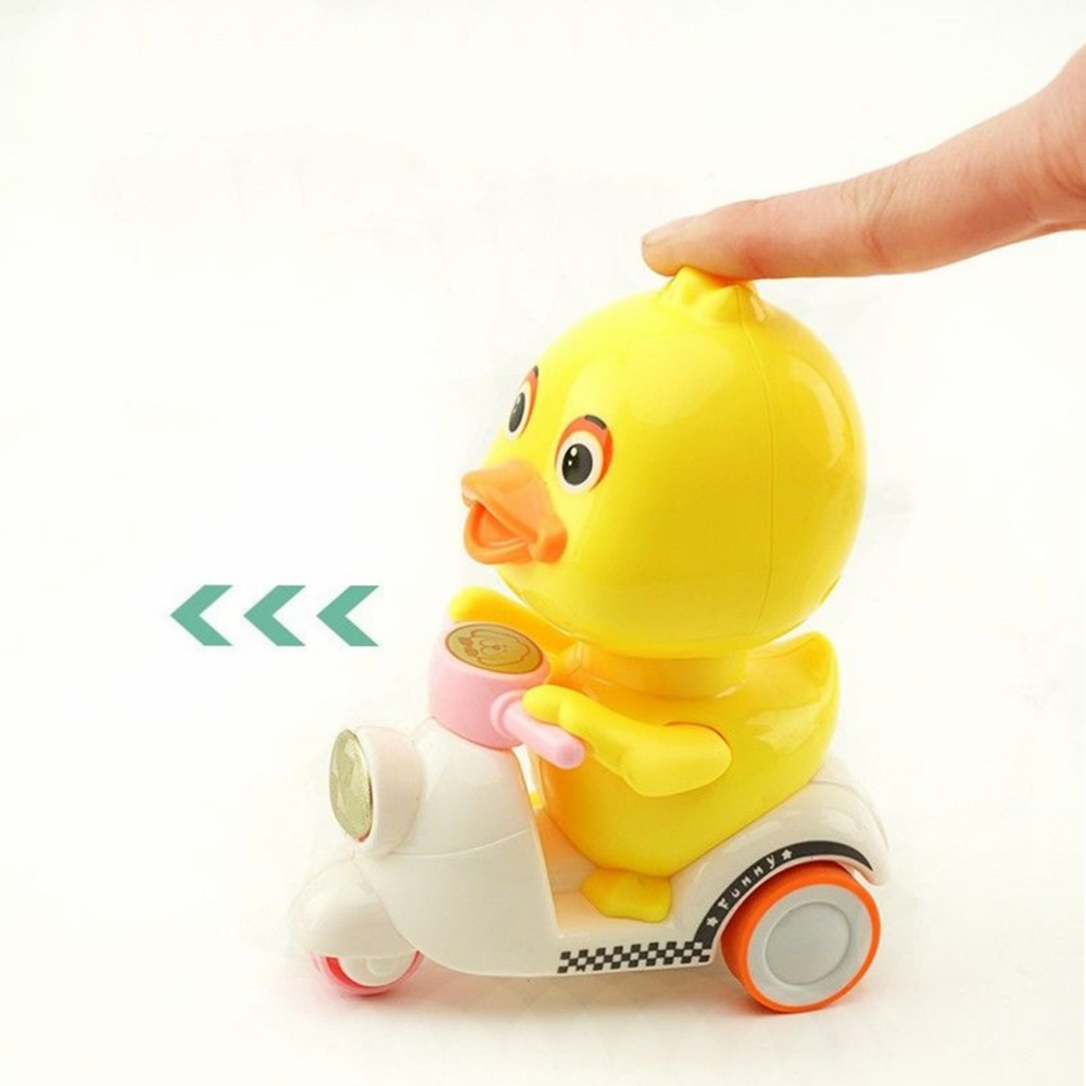 Not-Need-Battery-Press-Than-Return-Child-Mini-Little-Yellow-Duck-Inertia-Motorcycle-Baby-Back-Car